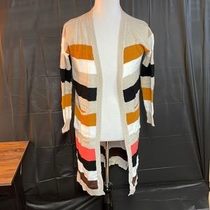 Striped long cardigan